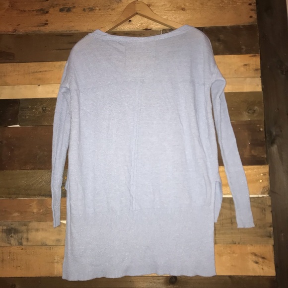 Free People Crochet Lace Trim Hi Low Sweater Top - Picture 4 of 5